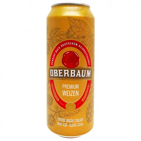 Пиво Oberbaum Weizen 0,5л з/б. 4,9 И085 (Німеччина)