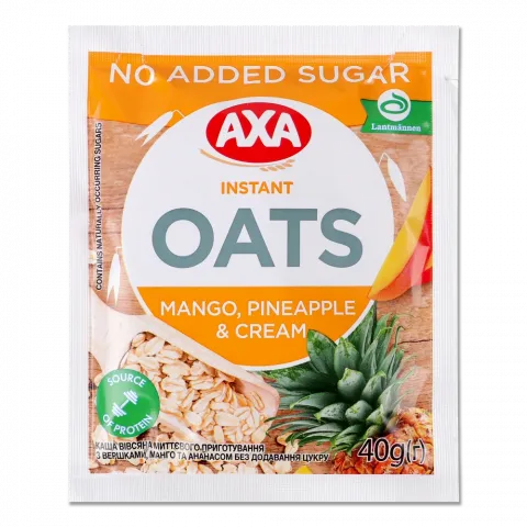 Каша АХА вівсяна 40 г з верш. манго та анан. б/цукру