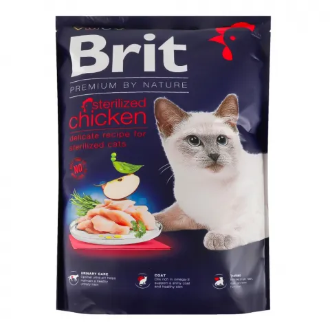 Корм д/котів стериліз. Brit Premium by Nature 1,5 кг з куркою