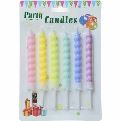 Набір свічок д/т довгих 6 шт кольор. 6961-5 И681