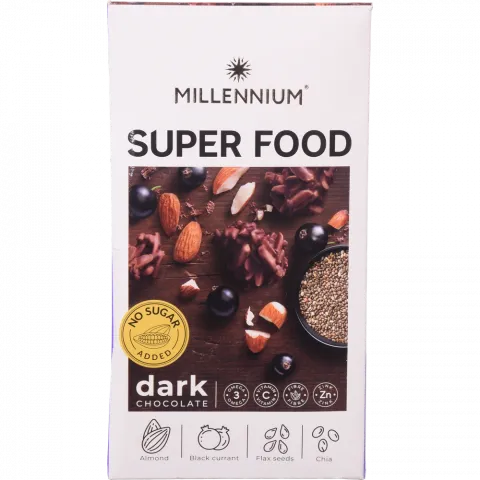 Цукерки Millennium 55/80 г Super Food чорний шок.