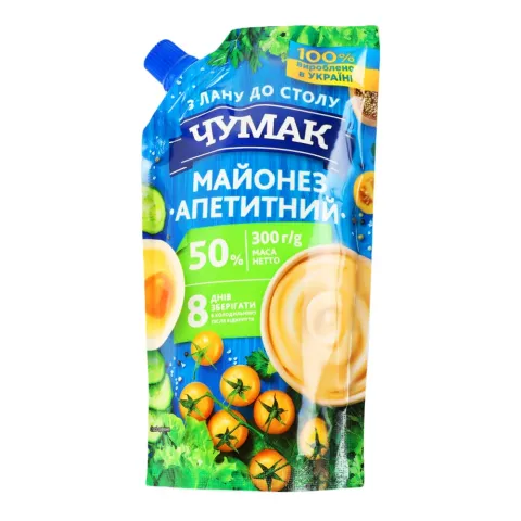 Майонез Чумак 300 г д/пак. Апетитний 50