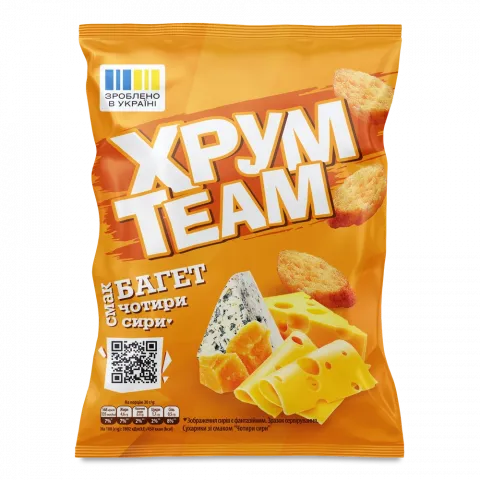 Сухарі ХрумTeam Багет 55 г Чотири сири