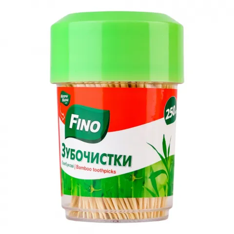 Зубочистки бамбукові МЖ/FINO 250 шт.Тубус 0146/7166