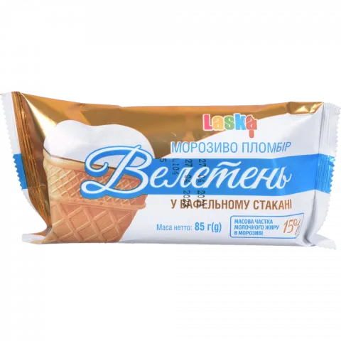 Морозиво Ласка 85 г ваф. стак. Велетень