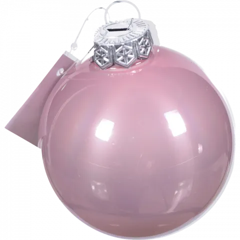 Прикраса ЛХ куля скляна 6 см перлова ніжно-бузкова JNGS-0119-6cm И575