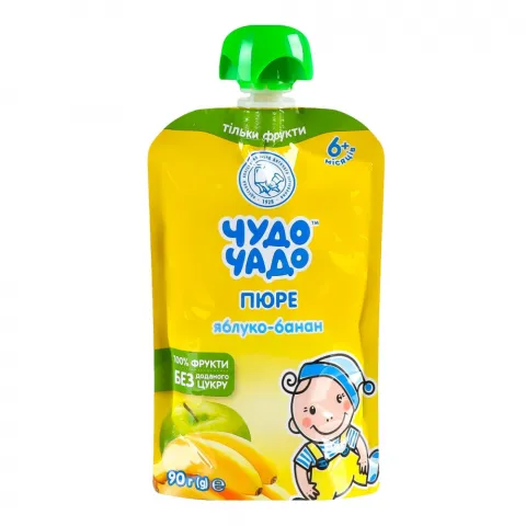 Пюре Чудо-Чадо 90 г д/пак. яблуко, банан без цукру