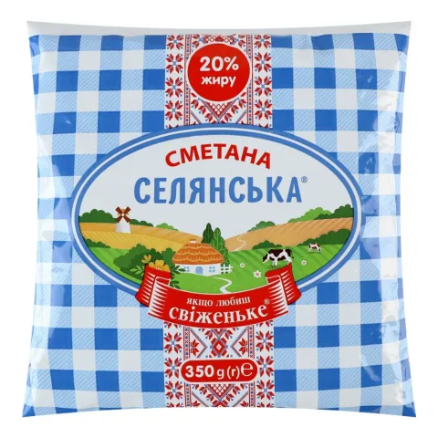 Сметана Селянська 20 350 г п/е