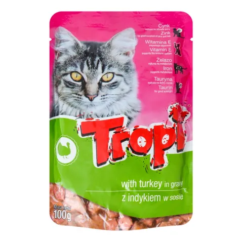 Корм д/котів TROPI 100 г пак. з індичкою (Польща)И744