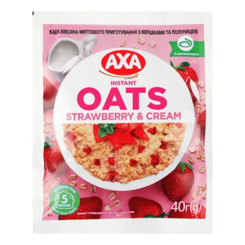 Каша АХА вівсяна 40 г з вершками та полуницею