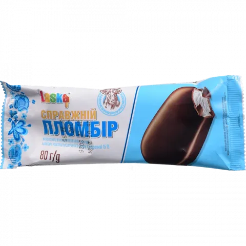 Морозиво Ласка 80 г ескімо Справжній пломбір