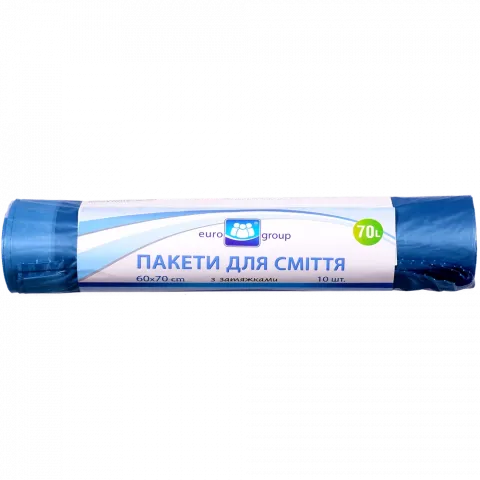 Пакет д/сміття Єврогруп 70 л 10 шт. із затягуванням