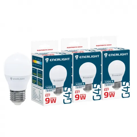 Набір Лампа LED Enerlight G45 9Вт E27 3 шт.