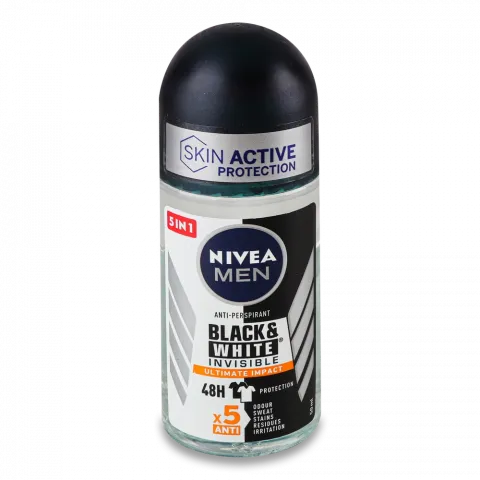 Дезодор Nivea 50 мл кульк. д/чол. чорне та біле Невидимий Extra