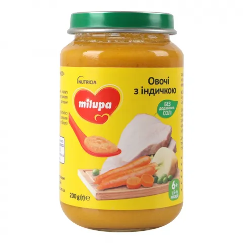 Пюре Milupa 200 г Овочі з індичкою