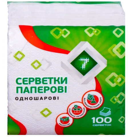 Серветки 7` 100 шт. біл.`