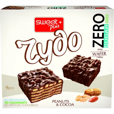 Вафлі RYDO 100 г з арахісом без цукру (Болгарія)И351