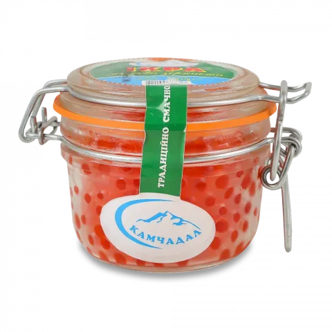 Ікра лососева зерниста 160 г скл. Камчадал