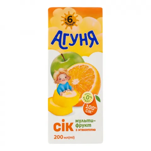 Сік Агуня 200 мл т/пак. з м`як. мультифруктовий