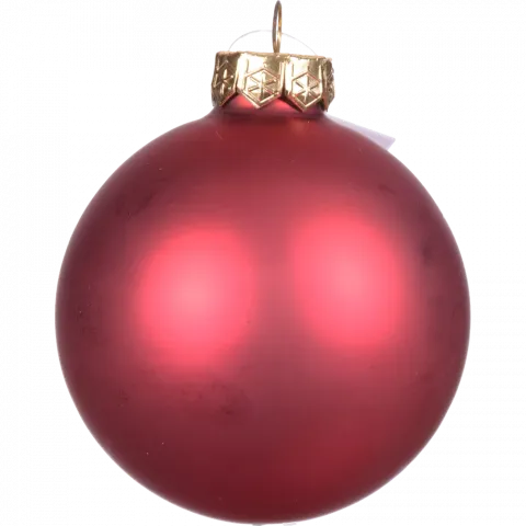Прикраса ЛХ куля скляна 8 см матова червона 0004 И271
