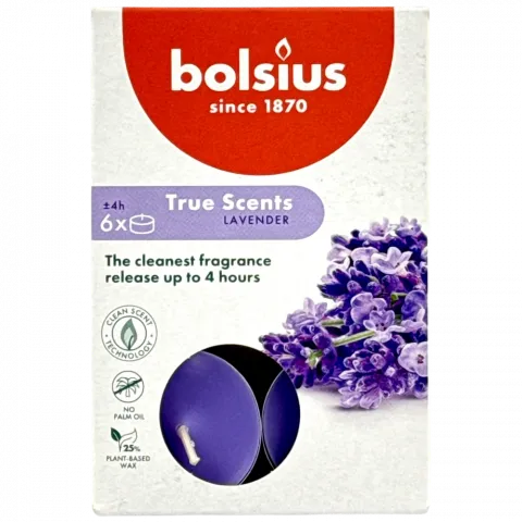 Свічки-таблетки Bolsius 4 год. 6 шт. True Scents Лаванда, арт. 101926941577