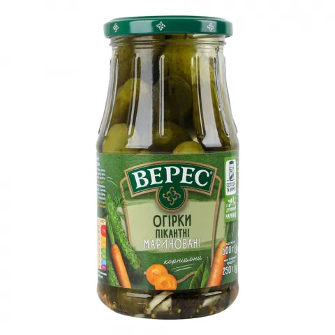 Конс Огірки Верес 435/500 г скл., марин. пікантні