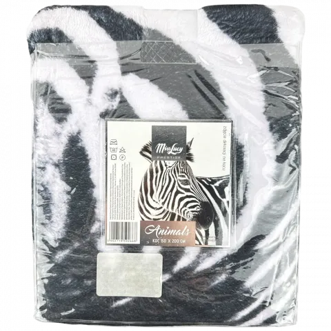 Плед Animals Zebra 3D Miss Lucy 150x200 см поліестер 230 г/м2 8K8328 И668