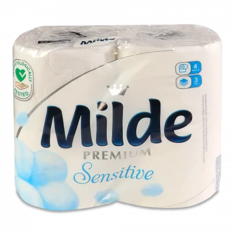 Туал. папір Milde 4 шт. Преміум Sensitive 3-шар. И487 (Болгарія)