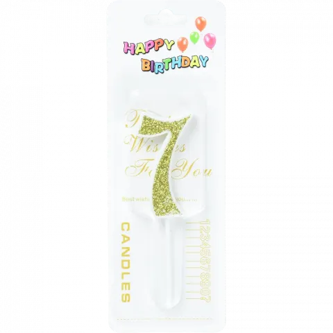 Свічка для торту Цифра 7`, з глітером арт. 6961-13 И612`