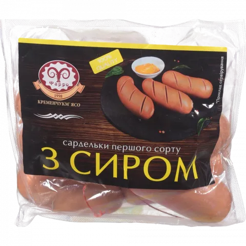 Сардельки Фарро з сиром в/ґат. н/о ваг.