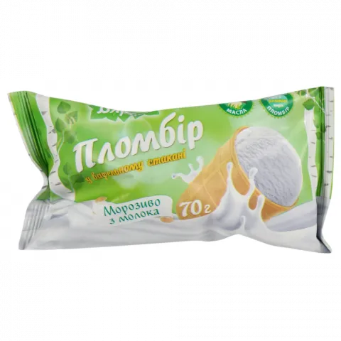 Морозиво Біла Береза 70 г ваф. стак. Пломбір
