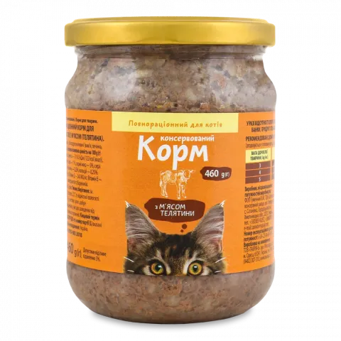 Корм д/котів Українська зірка 460 г з м`ясом телятини
