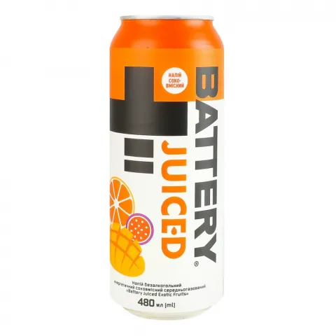 Напій б/алк. Battery 0,48 л з/б Juiced Exotic Fruits