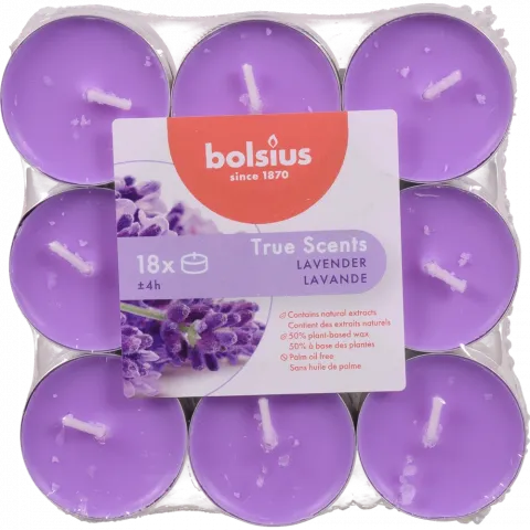 Свічки-таблетки Bolsius 4 год. 18 шт. True Scents Лаванда, арт. 101926943477