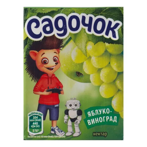 Сік Садочок 0,2 л Виноград Яблуко зел.