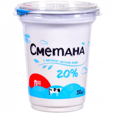 Сметана Українська Зірка 20 350 г стак.