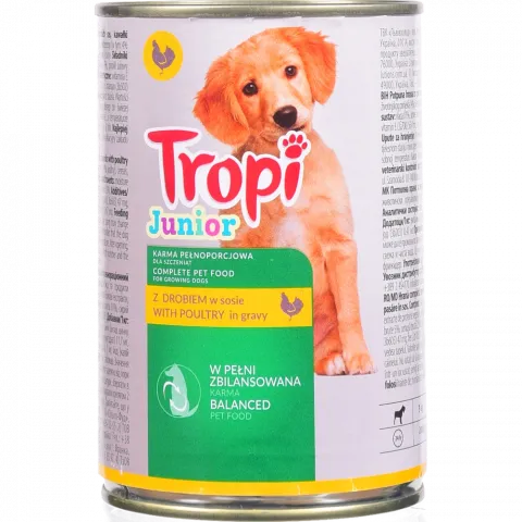 Корм д/цуценят Tropi Junior 415 г з/б з птицею (Польща) И587