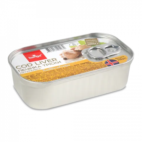 Конс Печінка тріски BANGA 115 г з лавр. листом та перцем з/б ключ. (Ісландія) И072