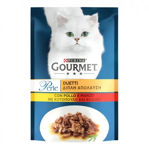 Корм д/котів Гурме Перл Дуо 85 г пак. з куркою та яловичиною