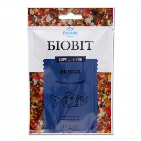 Корм Біовіт д/риб 10 г Актив пластинчатий