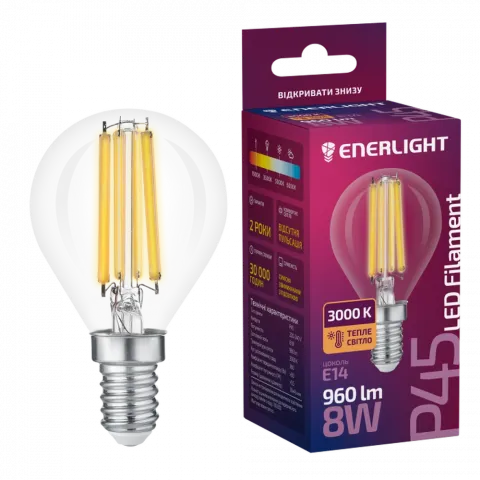 Лампа LED Enerlight Filament P45 4Вт Е14
