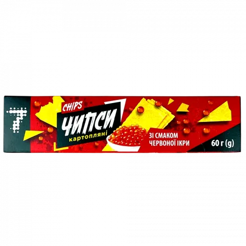 Чипси 7` 60 г зі смаком червоної ікри (кор.)`