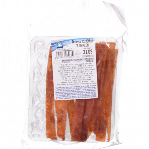 Єврогруп Тріска соломка сол.-суш. з перцем ваг.