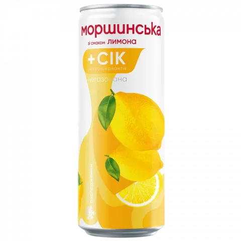 Вода Моршинська 0,33 л з/б б/газ. зі смаком лимона