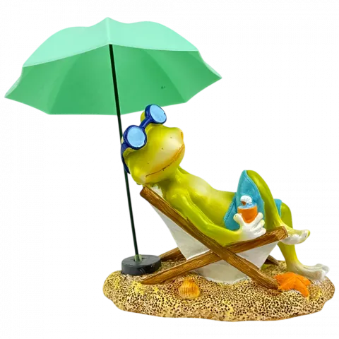 Фігура декоративна Жабеня під парасолькою арт. 9771 И854