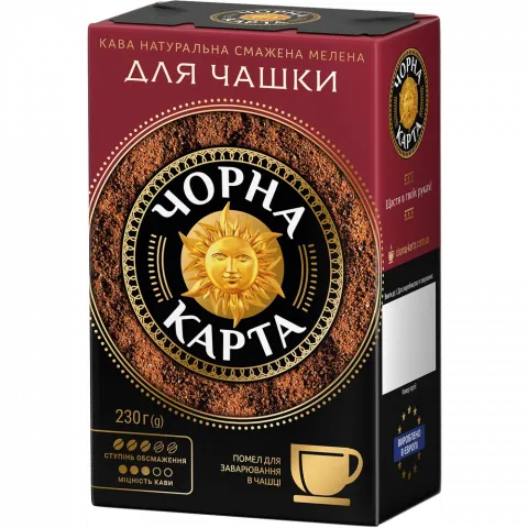 Кава Чорна Карта 230 г мел. д/завар. в чашці