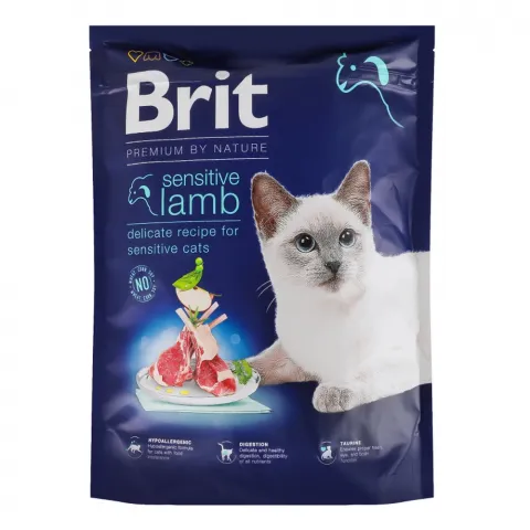 Корм д/котів Brit Premium by Nature 300 г з чутливим травленням з ягням