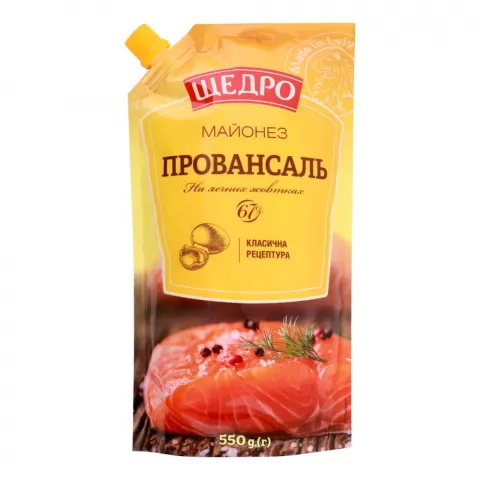 Майонез Щедро 500/550 г д/пак. Провансаль 67