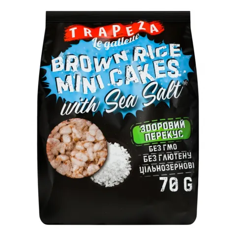 Міні-галети Трапеза 70 г рисові з морською сіллю