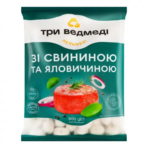 Пельмені Три Ведмеді 800 г свин./ялов.